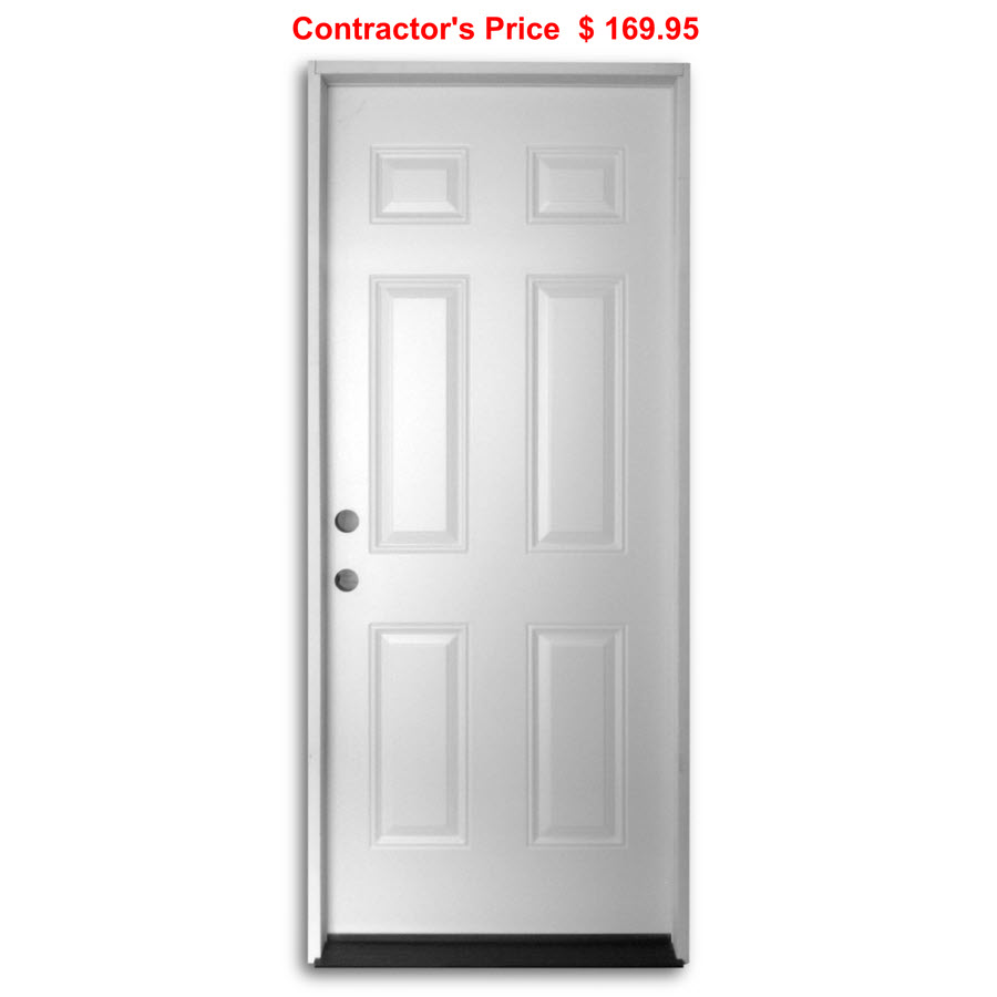 36 inch - Pre-Hung Steel Door - 6 Panel: Home Surplus