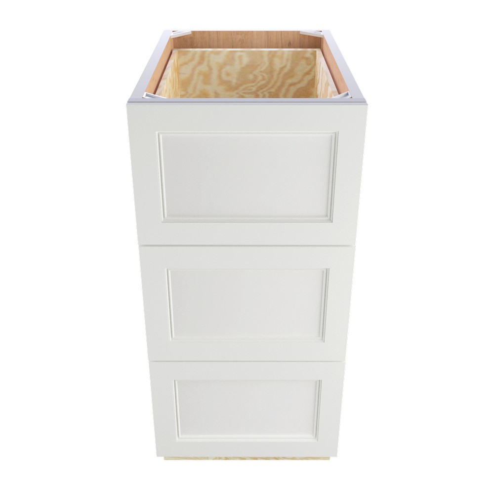 Fusion Dove Vanity Drawer Base - 15in - White - 3 Drawers: Home Surplus