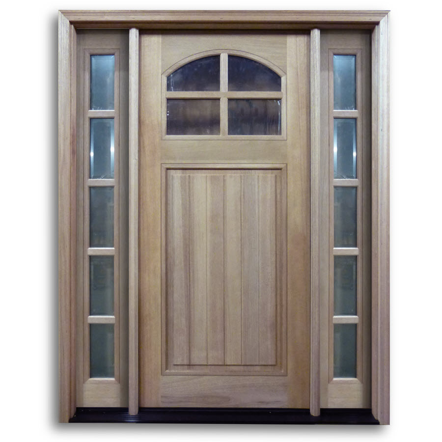 Htc40 Pre Hung 4 Lite Mahogany Exterior Door With 2 Sidelites