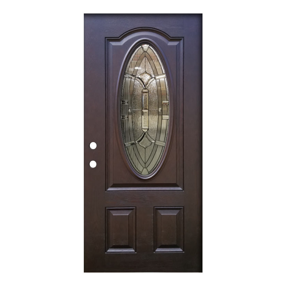 Blade - Fiberglass Exterior Door - 3 Qtr Oval - Zinc - Right Hand inswing:  Home Surplus