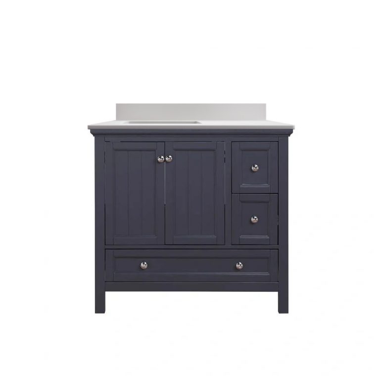 Carter Vanity Base And Top - Harbor Blue 36inch: Home Surplus